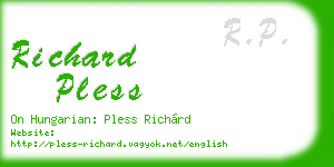richard pless business card